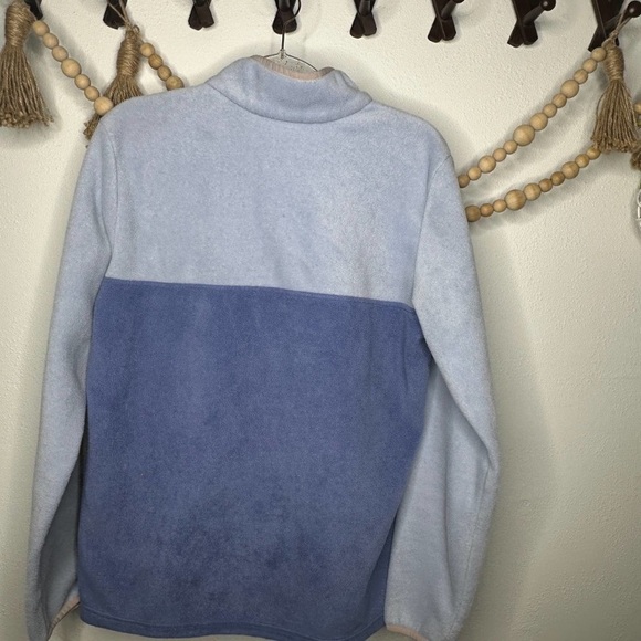 Columbia Blue Pink Quarter Button Pullover Fleece - Picture 2 of 3